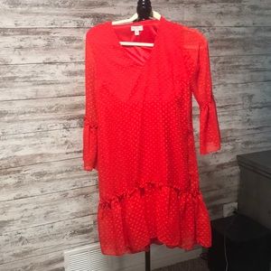 Flirty red shift dress